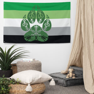 Aromantic Wolf Pack Pride Flag (Horizontal)
