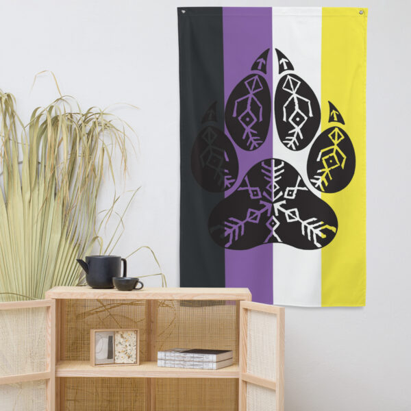 Non-binary Wolf Pack Pride Flag (vertical)