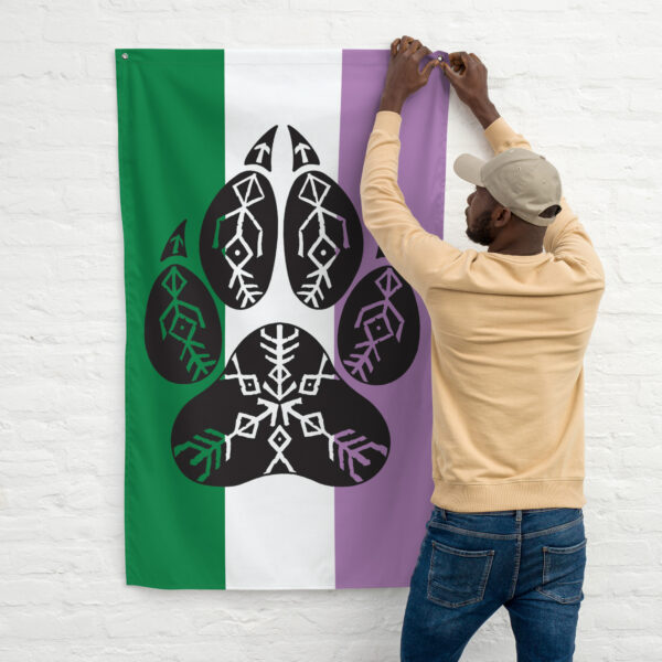 Genderqueer Wolf Pack Pride Flag (vertical)