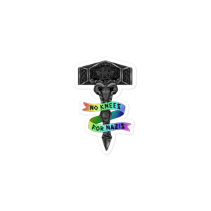 No Knees For Nazis Rainbow Bubble-free stickers