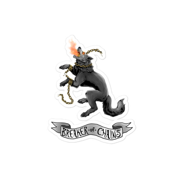 Fenrir Breaker of Chains (Black and White) Bubble-free stickers - Image 3