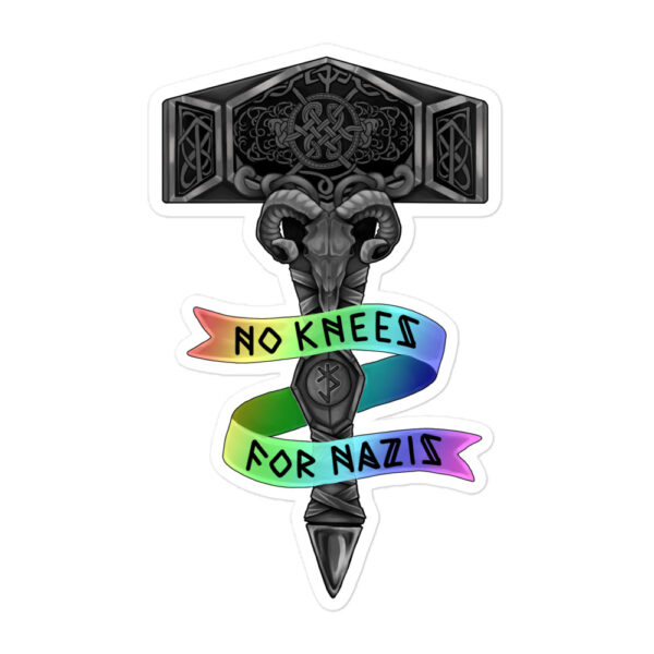 No Knees For Nazis Rainbow Bubble-free stickers - Image 3
