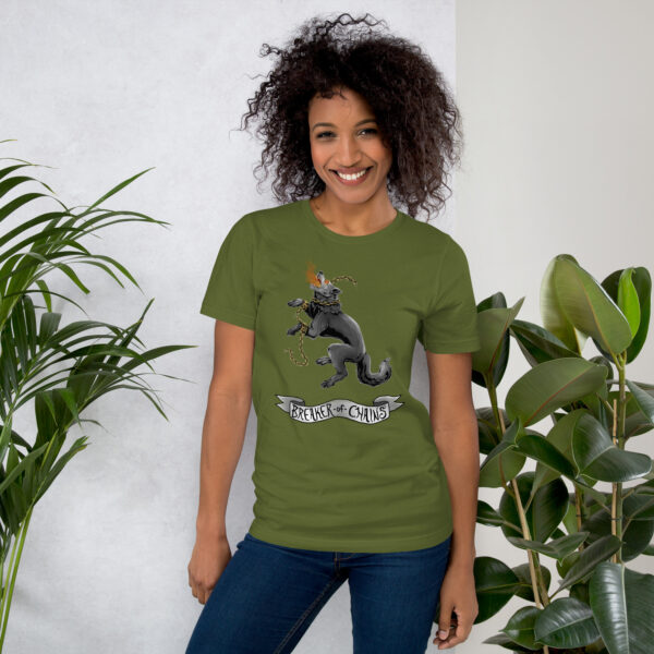 Fenrir, Breaker of Chains (grey banner) Unisex t-shirt - Image 5