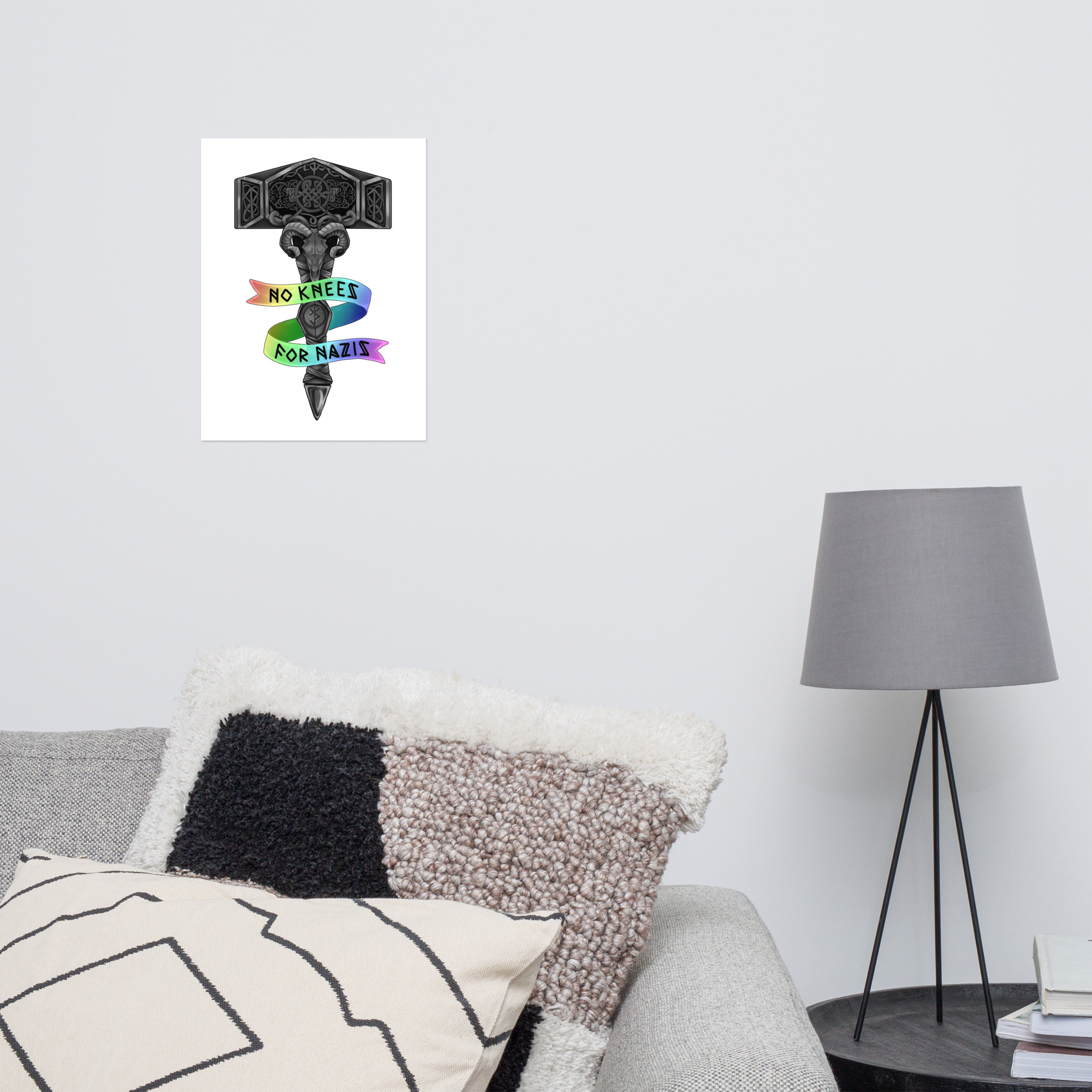 No Knees for Nazis (Rainbow) Poster