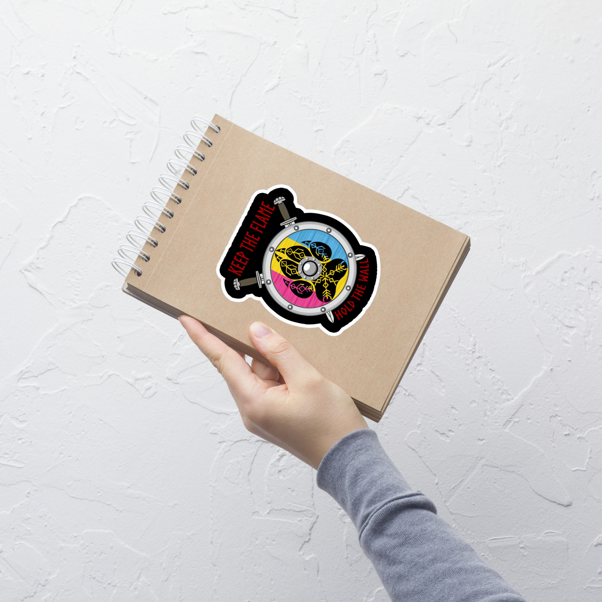 Keep the Flame Hold the Wall Pansexual Pride Bubble-free stickers