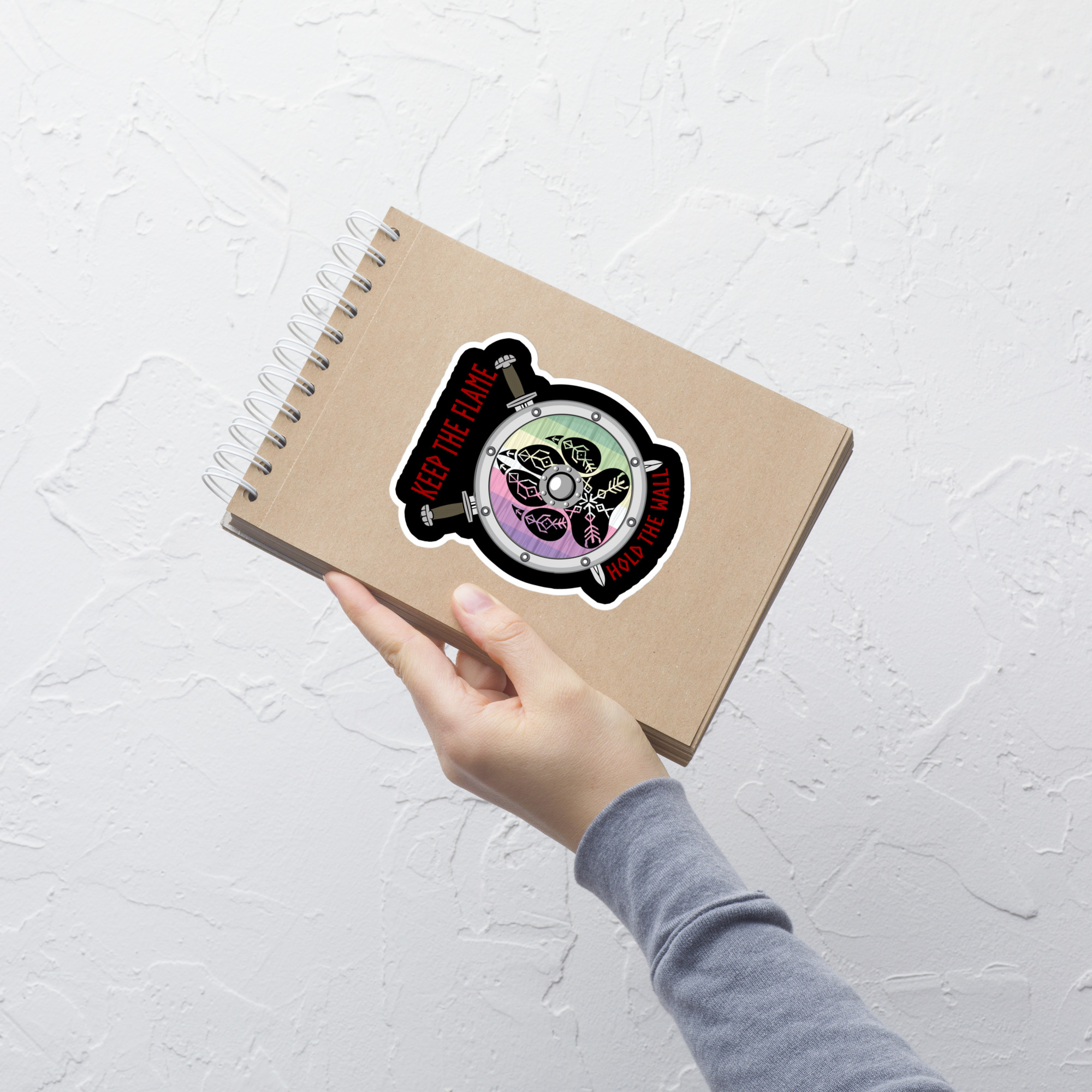 Keep the Flame Hold the Wall Genderfaer Pride Bubble-free stickers