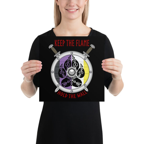 Nonbinary Keep the Flame Hold the Wall Poster - Image 3