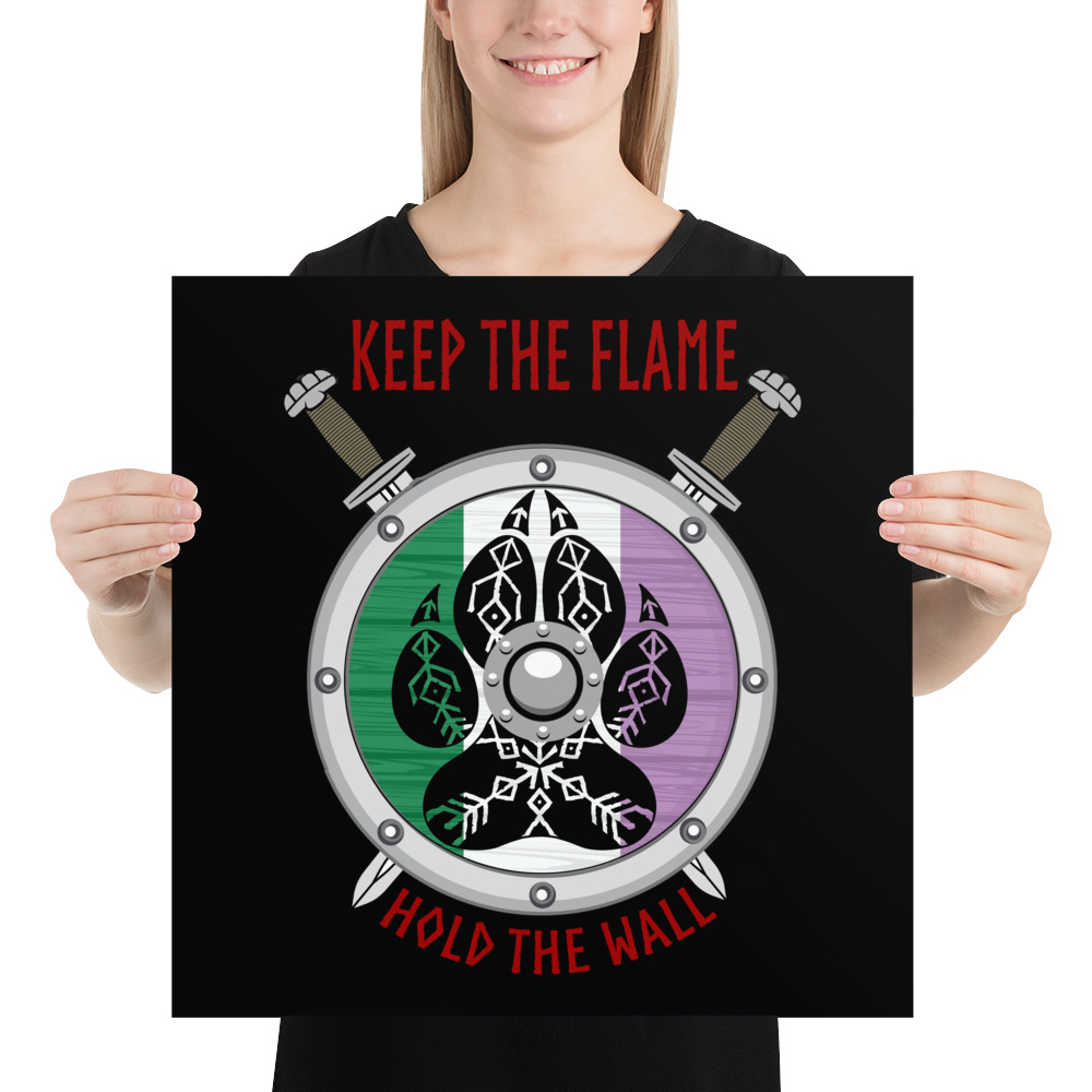 Genderqueer Keep the Flame Hold the Wall Poster