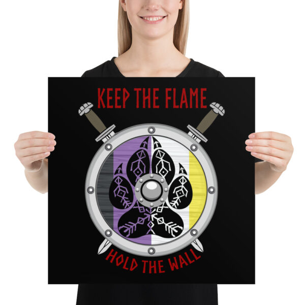 Nonbinary Keep the Flame Hold the Wall Poster