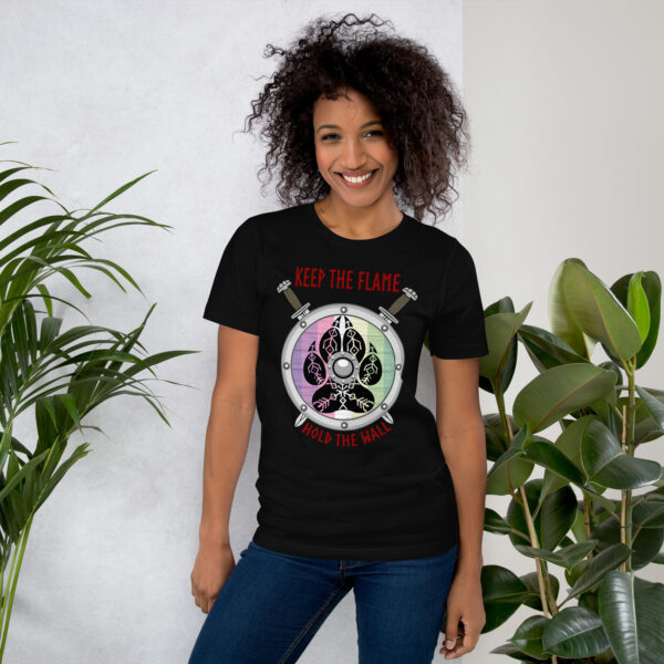 Keep The Flame Hold The Wall Genderfaer Pride Unisex t-shirt