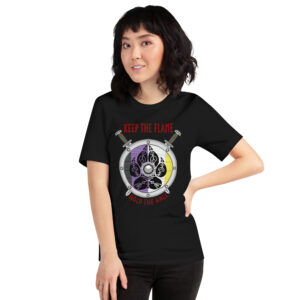 Keep The Flame Hold The Wall Nonbinary Pride Unisex t-shirt