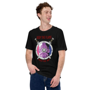 Keep The Flame Hold The Wall Genderfluid Pride Unisex t-shirt
