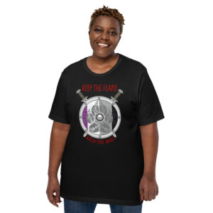 Keep The Flame Hold The Wall Asexual Pride Unisex t-shirt