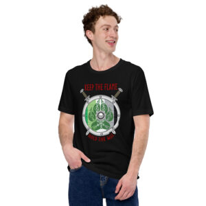 Keep The Flame Hold The Wall Aromantic Pride Unisex t-shirt