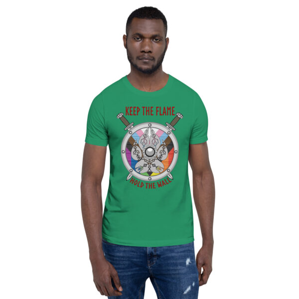 Keep The Flame Hold The Wall Progress Pride Unisex t-shirt - Image 2