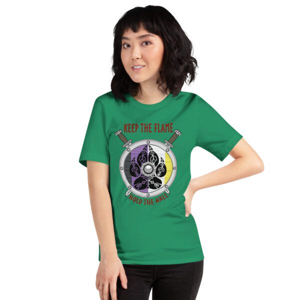 Keep The Flame Hold The Wall Nonbinary Pride Unisex t-shirt - Image 3