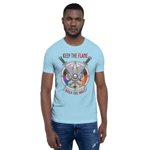 Keep The Flame Hold The Wall Progress Pride Unisex t-shirt - Image 4