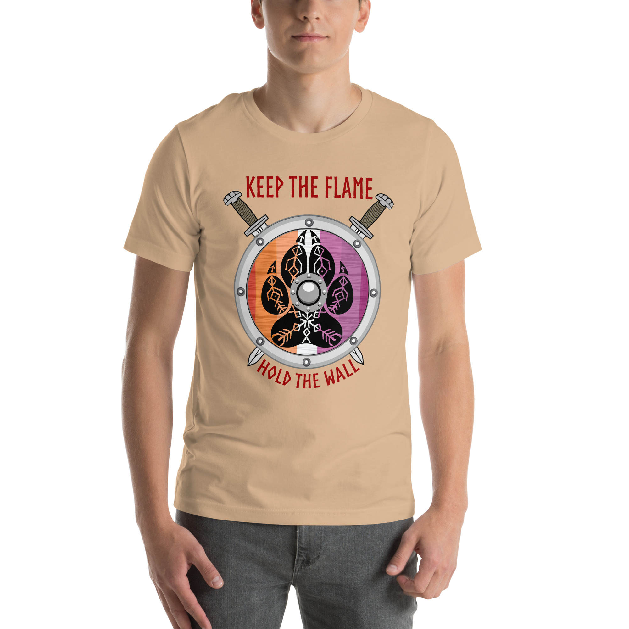 Keep The Flame Hold The Wall Lesbian Pride Unisex t-shirt - Image 4