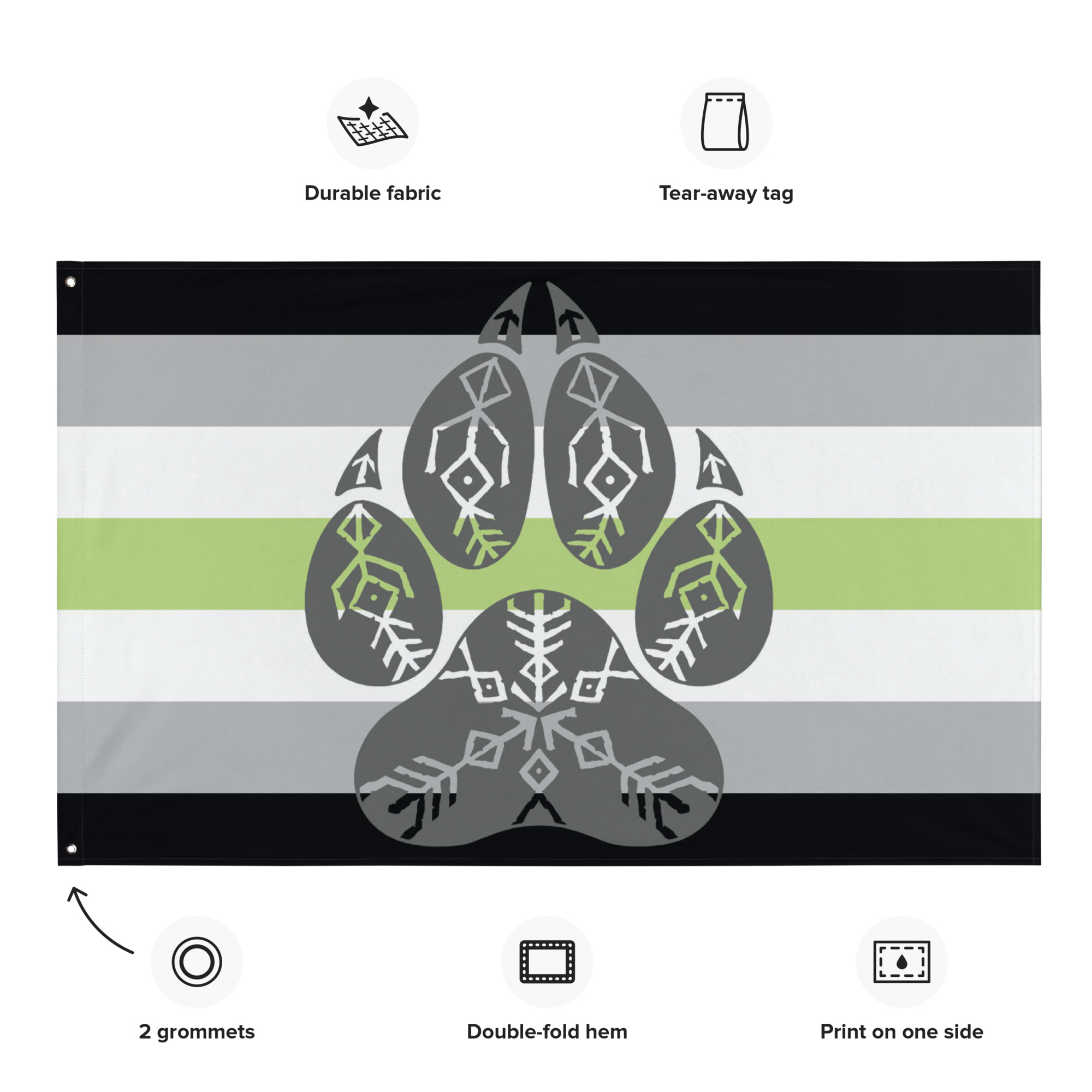 Wolf Pack Agender Pride Flag - Horizontal - Image 3