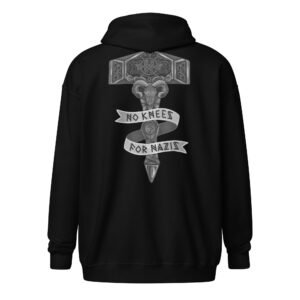 No Knees For Nazis B&W Unisex heavy blend zip hoodie