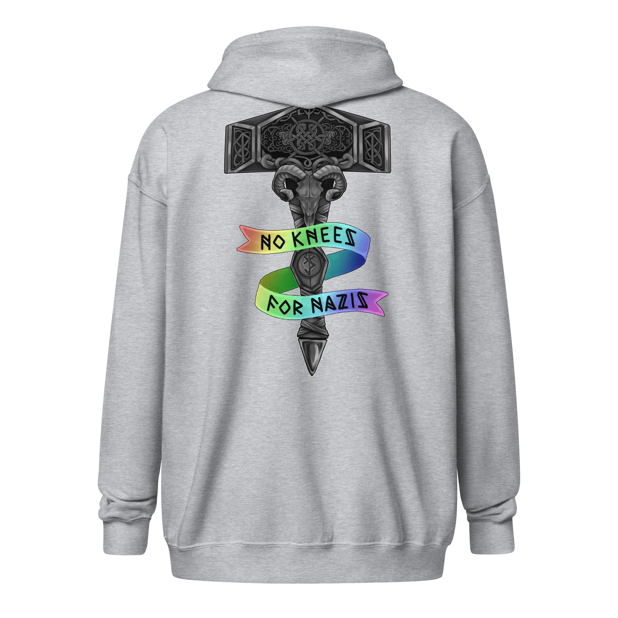 No Knees for Nazis Unisex heavy blend zip hoodie - Image 3
