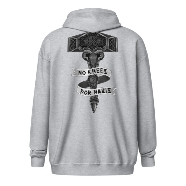 No Knees For Nazis B&W Unisex heavy blend zip hoodie - Image 5