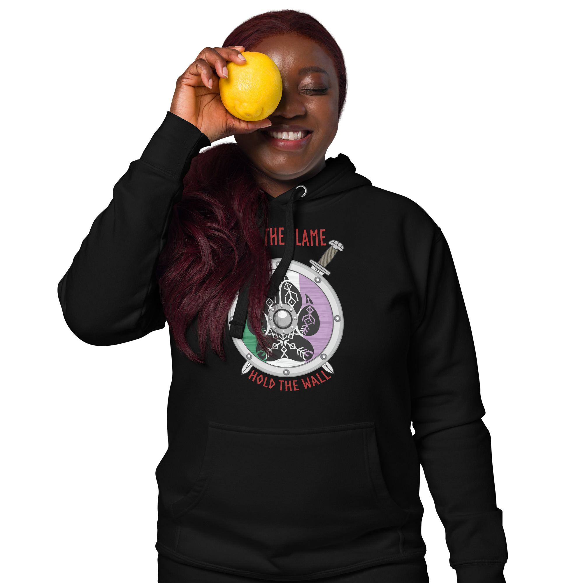 Keep the Flame Hold the Wall Genderqueer Pride Shield Unisex Hoodie