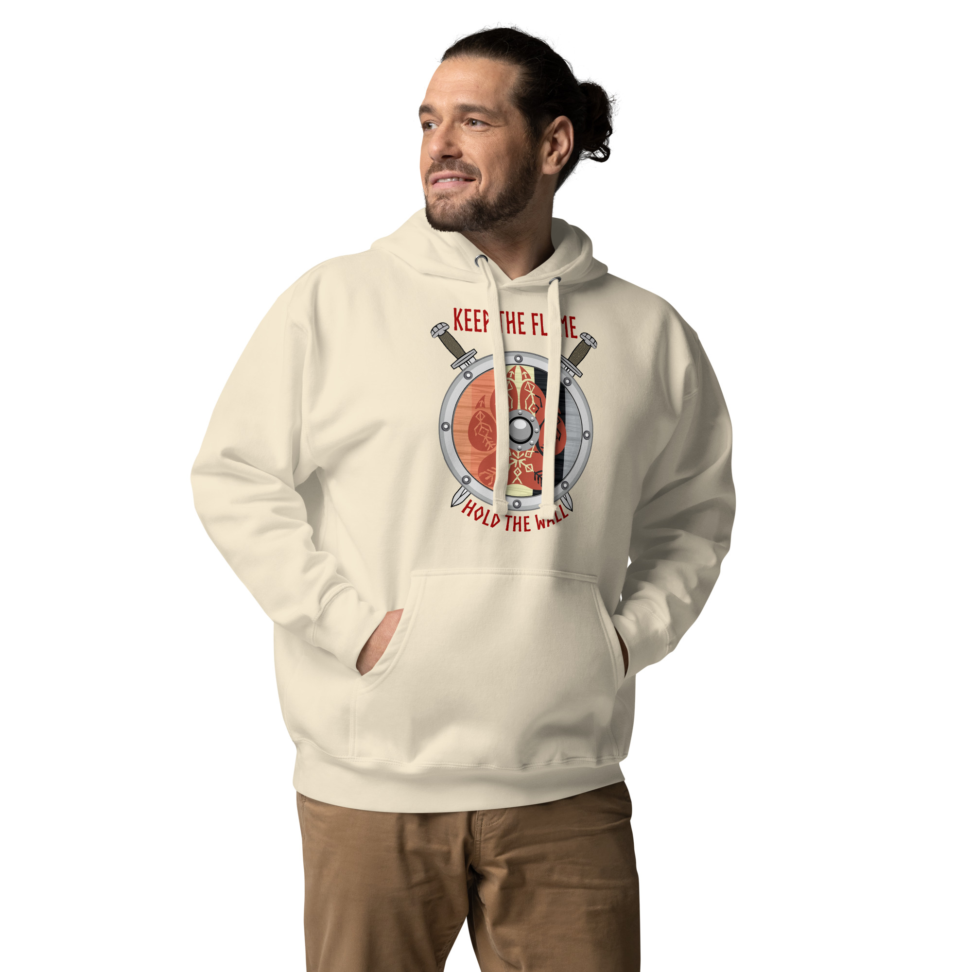 Keep the Flame Hold the Wall Solarian Pride Shield Unisex Hoodie - Image 8