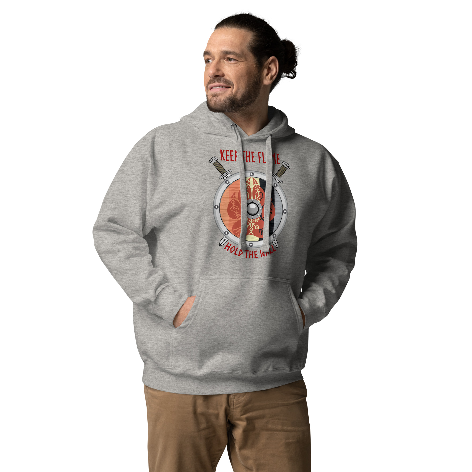 Keep the Flame Hold the Wall Solarian Pride Shield Unisex Hoodie - Image 7