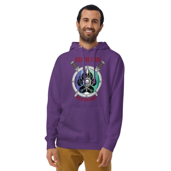 Keep the Flame Hold the Wall MLM Pride Shield Unisex Hoodie - Image 5