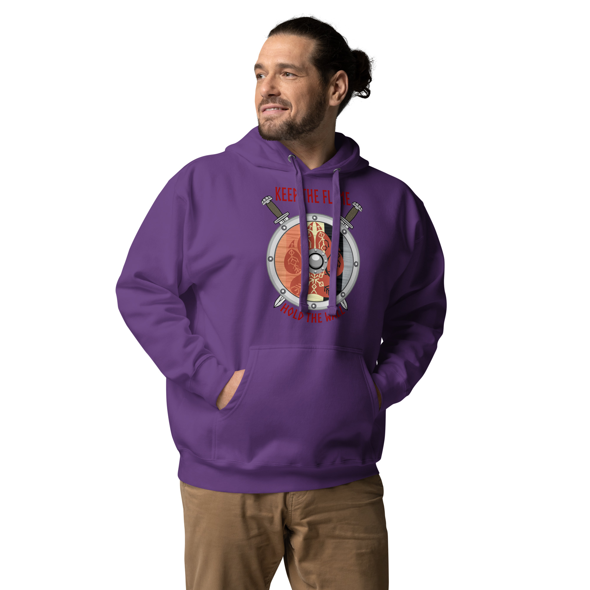 Keep the Flame Hold the Wall Solarian Pride Shield Unisex Hoodie - Image 5