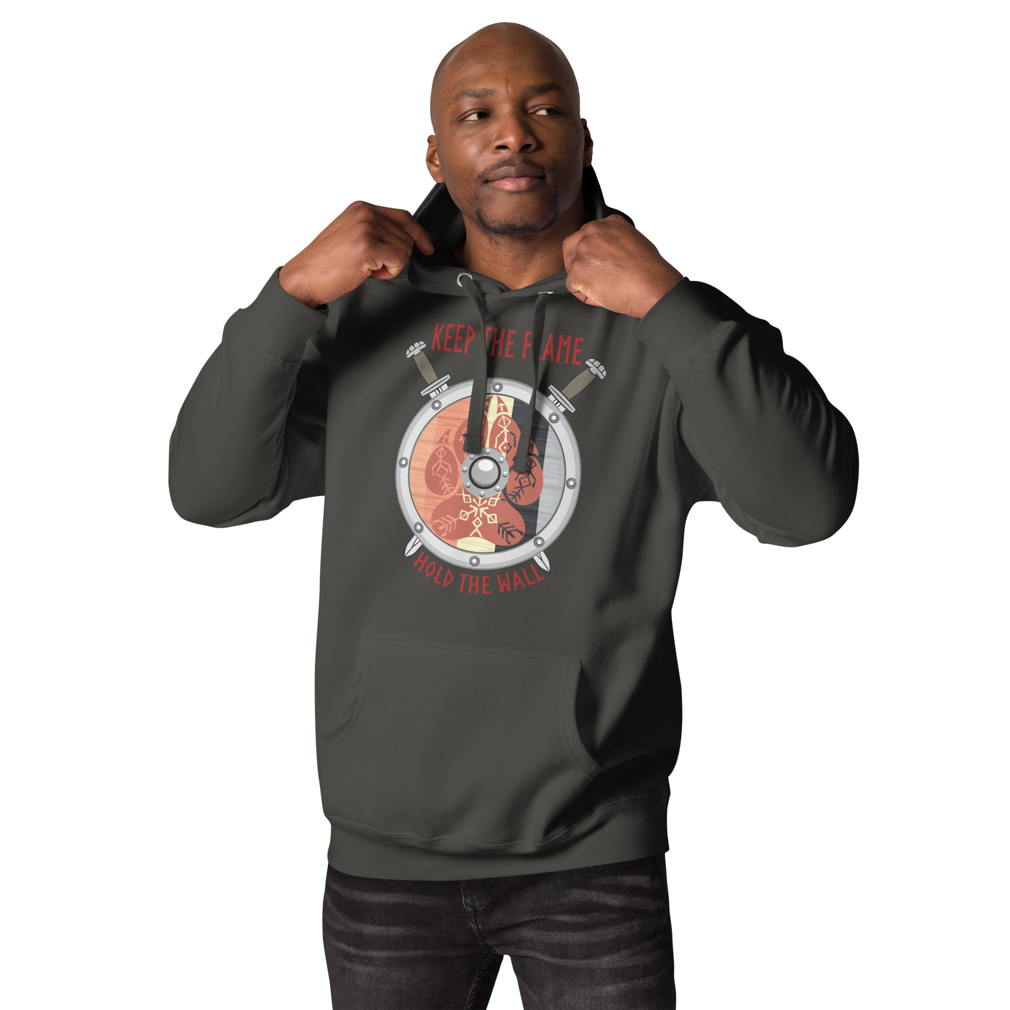 Keep the Flame Hold the Wall Solarian Pride Shield Unisex Hoodie - Image 3