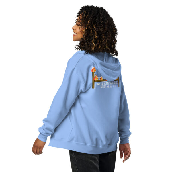 Burn that bridge Unisex heavy blend zip hoodie - Image 3