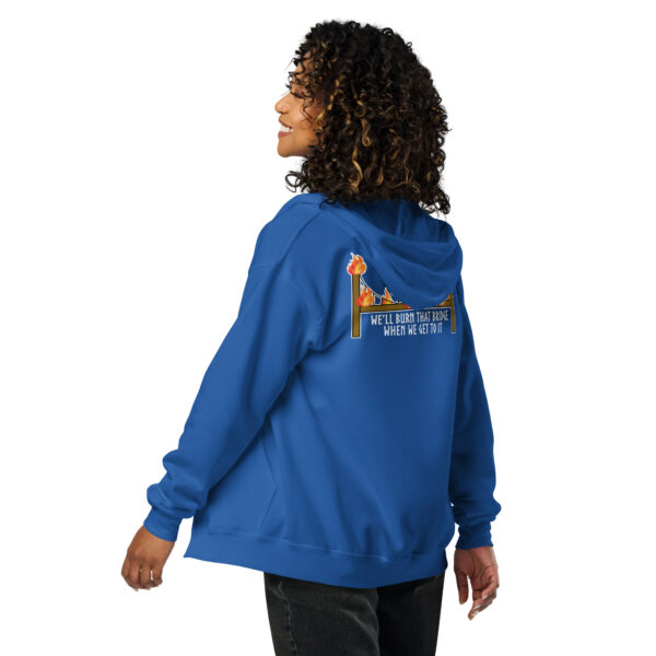 Burn that bridge Unisex heavy blend zip hoodie - Image 2