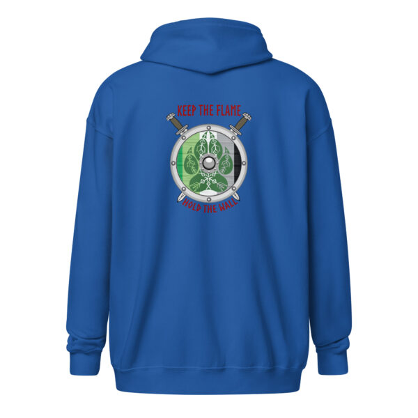 Aromantic Shield Wall Unisex heavy blend zip hoodie - Image 2