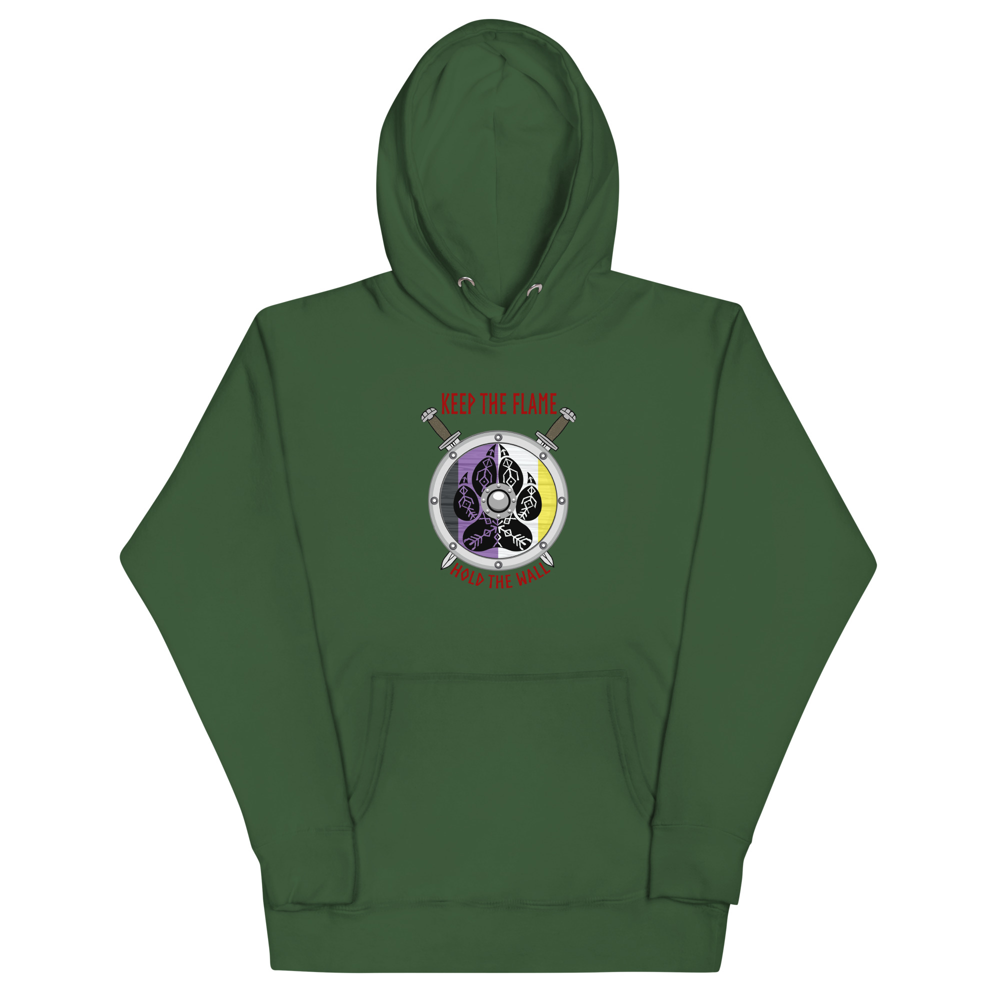 Nonbinary Shield Wall Unisex Hoodie - Image 4