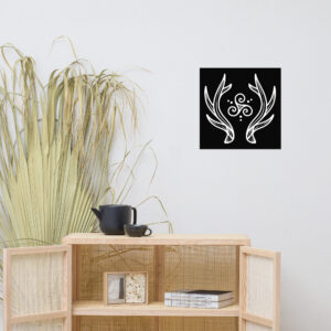 Antlers Tri-Swirl Poster White lines