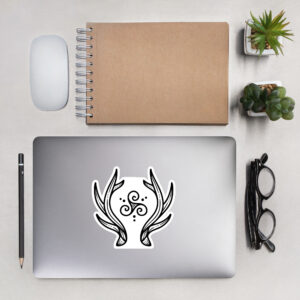 Antlers Tri-Swirl - Black Lines Bubble-free stickers