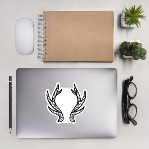 Swirled Antlers - Black Lines Bubble-free stickers