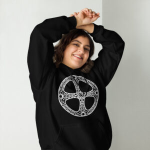 Sun Wheel - White Lines Unisex Hoodie