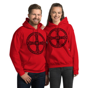 Sun Wheel - Black Lines Unisex Hoodie