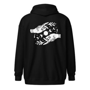 Witchy Hands - White Lines Unisex heavy blend zip hoodie