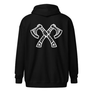 Crossed Axes - White Lines Unisex heavy blend zip hoodie