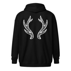 Swirled Antlers - White Lines Unisex heavy blend zip hoodie