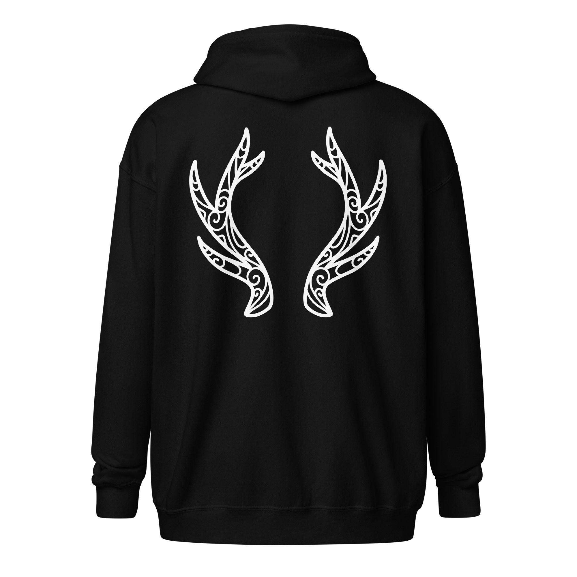 Swirled Antlers - White Lines Unisex heavy blend zip hoodie
