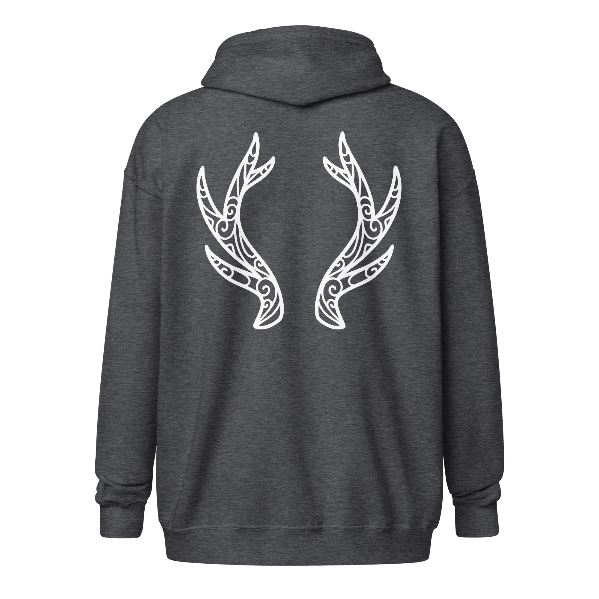 Swirled Antlers - White Lines Unisex heavy blend zip hoodie - Image 5