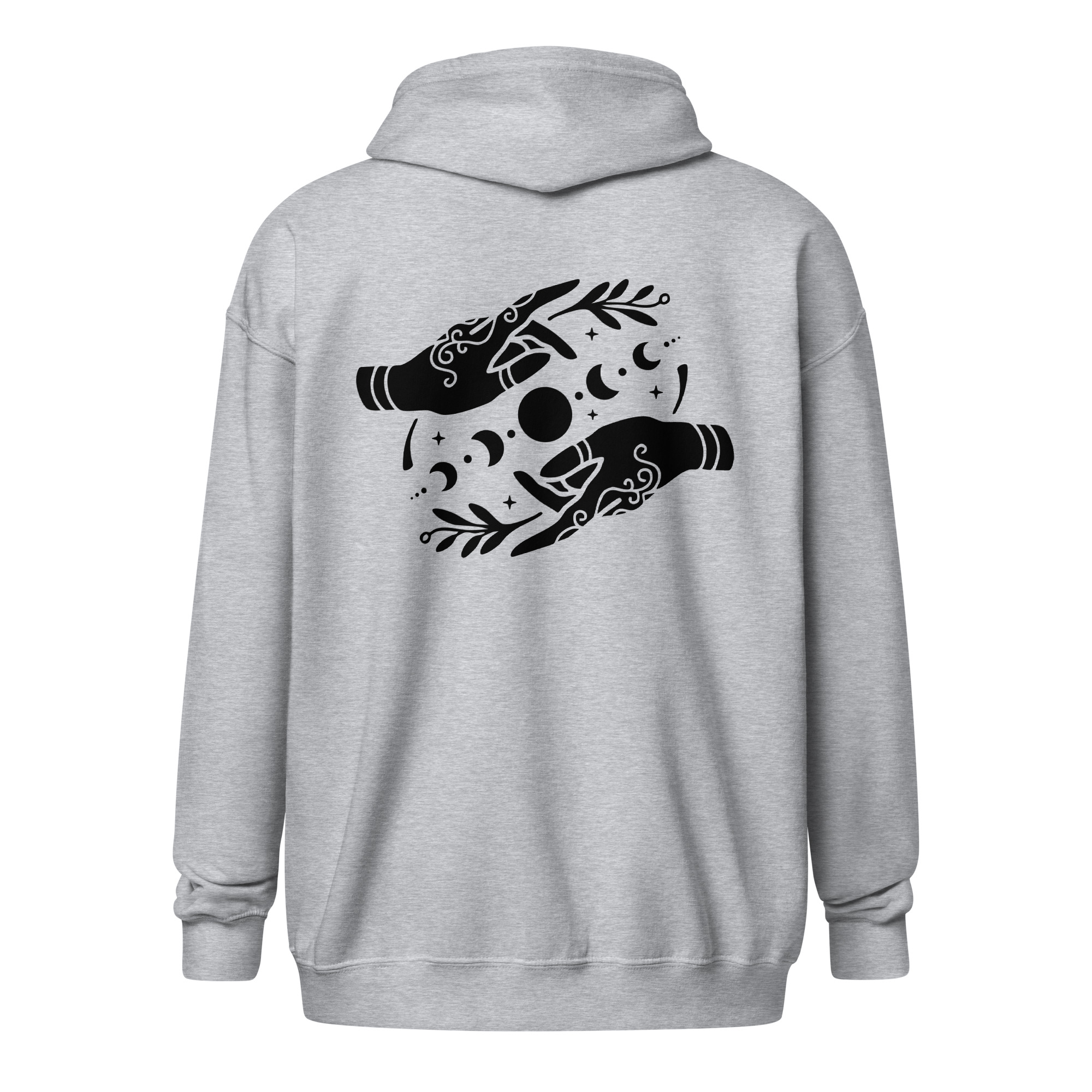 Witchy Hands - Black Lines Unisex heavy blend zip hoodie - Image 5