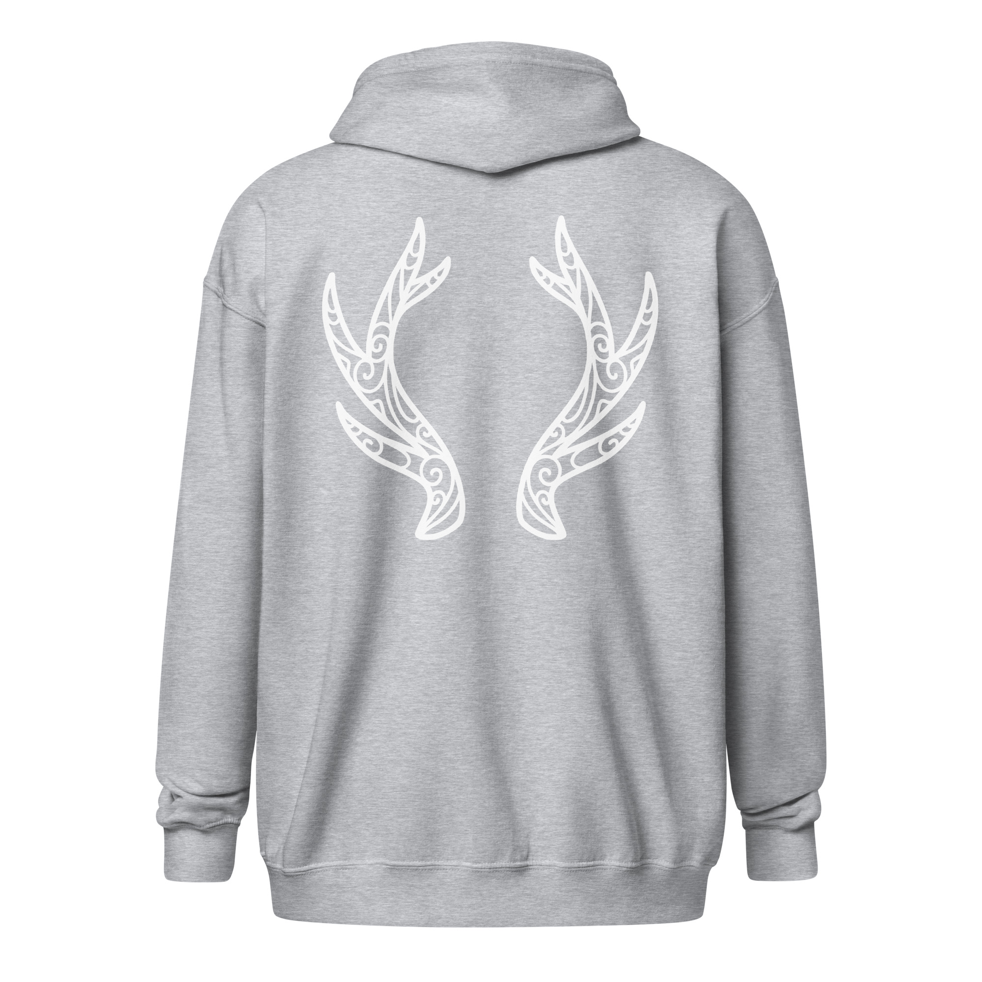 Swirled Antlers - White Lines Unisex heavy blend zip hoodie - Image 11