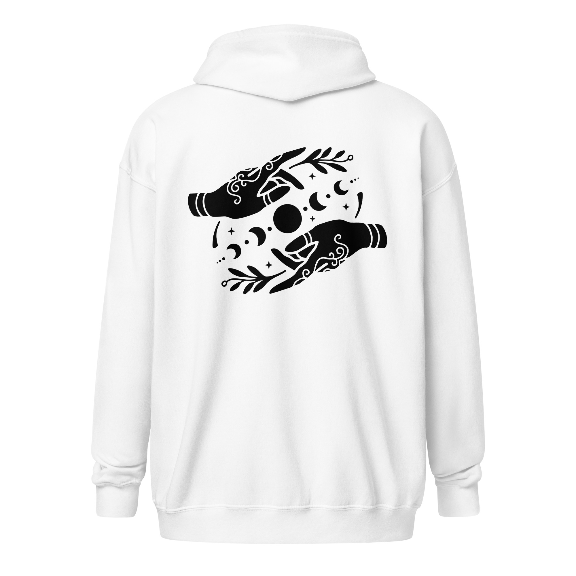 Witchy Hands - Black Lines Unisex heavy blend zip hoodie - Image 7