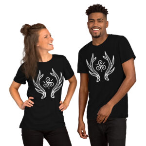 Antlers Tri-Swirl Unisex t-shirt White lines